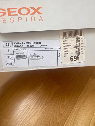 Zapatillas Geox J Vita niño T.32 con caja