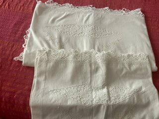 Juego sábanas antiguas bordadas