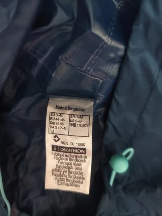 Impermeable Quechua Talla S/36/8 Azul Marino