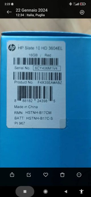 HP Slate 10 HD 3604EL Rosso