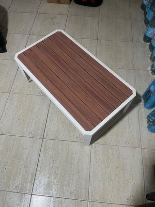 Mesa de terraza madera y metal