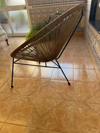 Silla de terraza/jardín Acapulco beige y negra