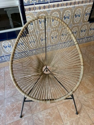 Silla de terraza/jardín Acapulco beige y negra