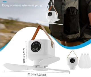 Ventilatore a sospensione ricaricabile con luce e telecomando