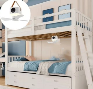 Ventilatore a sospensione ricaricabile con luce e telecomando