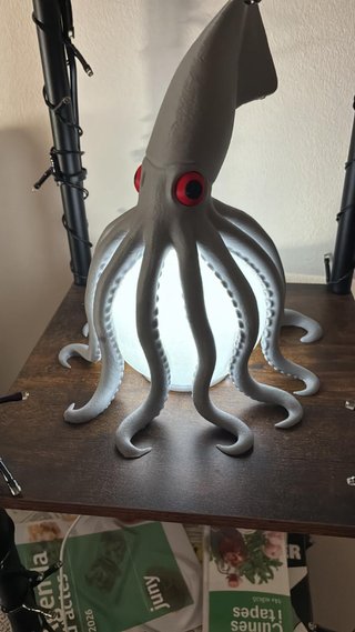 Lámpara Pulpo Gris y Rojo