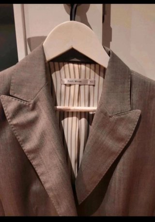 Americana/Blazer gris Easy Wear mujer