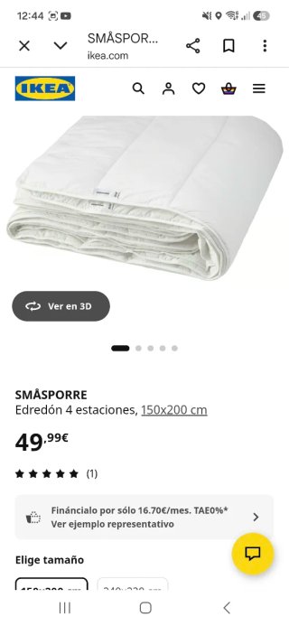 Edredón IKEA SMÅSPORRE 4 estaciones