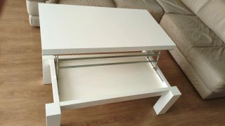Mesa de centro elevable blanca