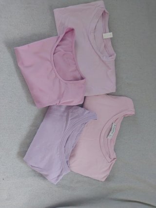 4 Camisetas Niña Manga Corta Rosa/Lila Talla S