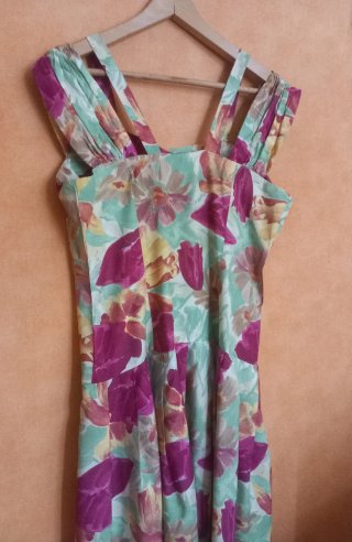 Vestido vintage floral años 80