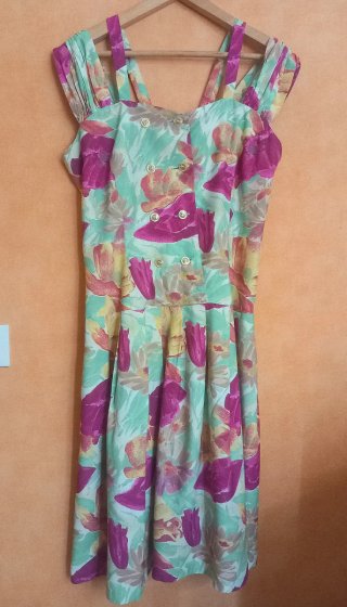 Vestido vintage floral años 80