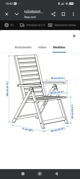 2 Sillas Ikea NÁMMRÖ Azul/Blanco