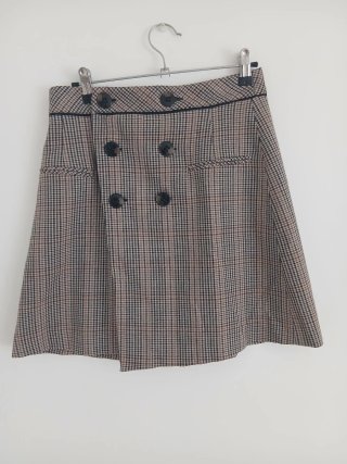 Falda Zara cuadros botones Talla S