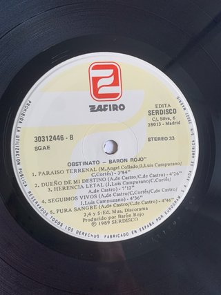 Baron Rojo - Obstinato Vinilo LP