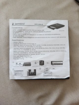 Grabadora DVD Externa Gembird USB Negra