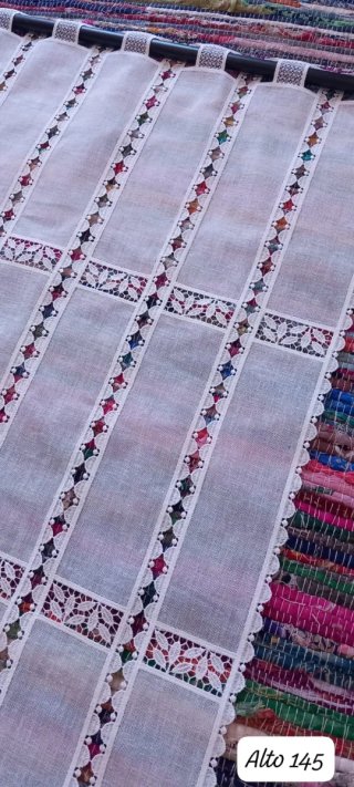 Cortina Macramé Confeccionada PasabarraAlto 145cm