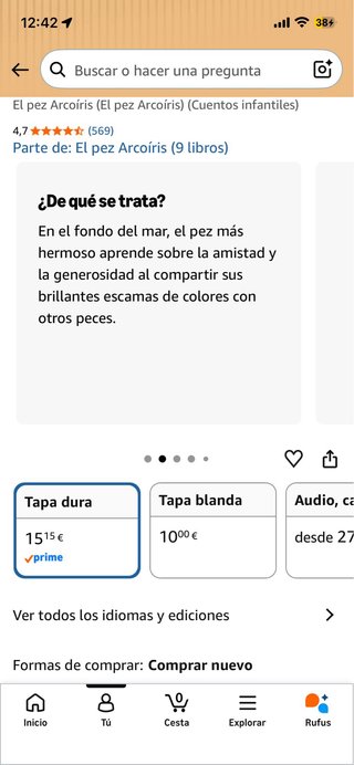 Cuento El pez arcoíris tapa dura
