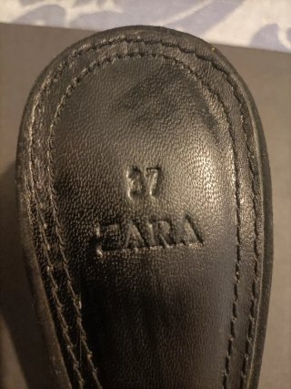 Prada Zapatos Terciopelo Piel Negro Talla 37