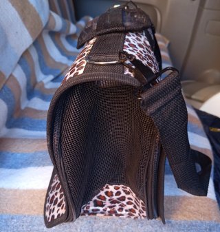 Transportín para mascotas estampado leopardo