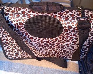 Transportín para mascotas estampado leopardo