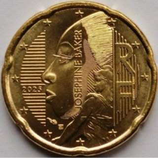 Moneda 20 céntimos Francia 2025 Josephine Baker