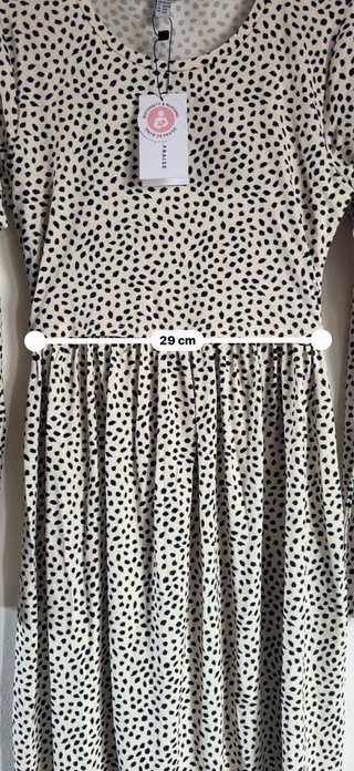 Abito longuette a pois beige e nero Envie de Frais