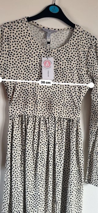 Abito longuette a pois beige e nero Envie de Frais