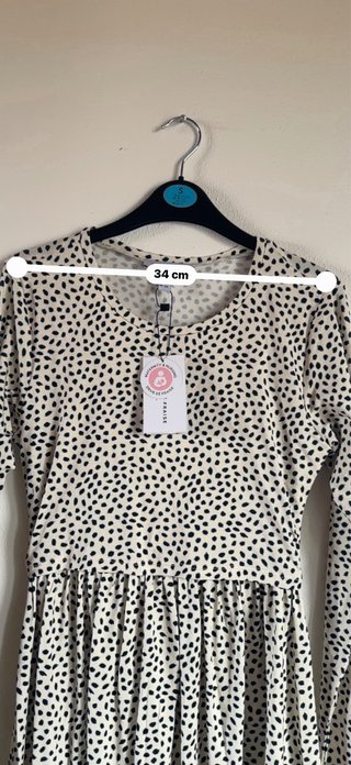 Abito longuette a pois beige e nero Envie de Frais