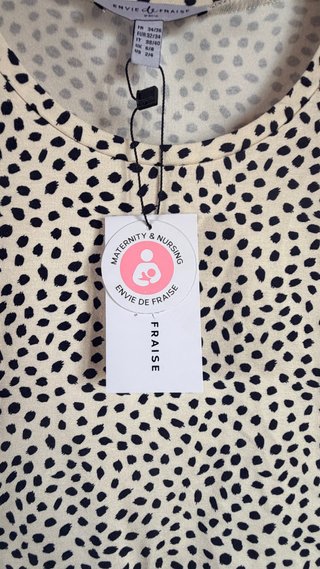 Abito longuette a pois beige e nero Envie de Frais