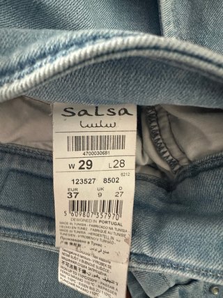 Jeans mujer azules con pedrería
