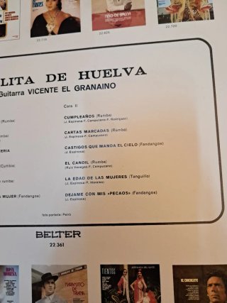 Disco Vinilo Perlita de Huelva - Flamenco