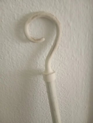 Barra forja blanca envejecida 126cm herrajes