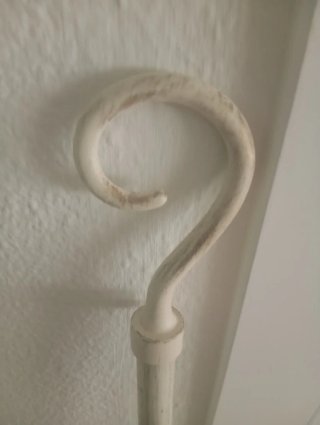 Barra forja blanca envejecida 126cm herrajes