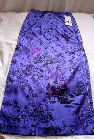 Falda larga Zara estampado oriental