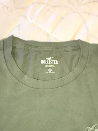 Camiseta Hollister manga larga verde oliva Talla X