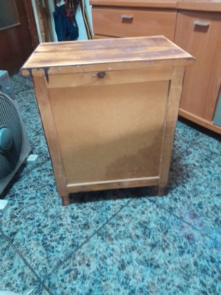 Mesita de noche rústica madera maciza