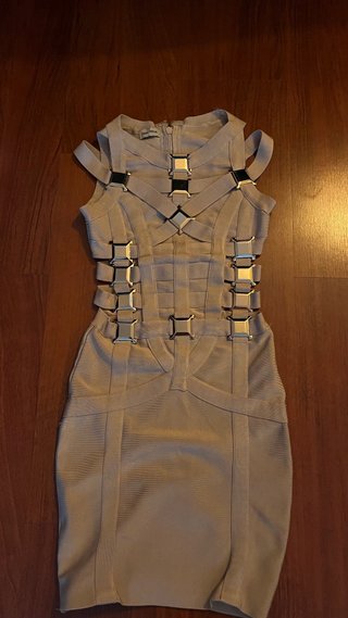 Vestido Teria Yabar Corsé Armadura Beige