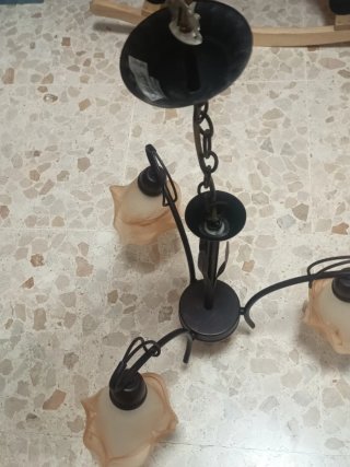 Lámparas colgantes del techo, hierro y cristal