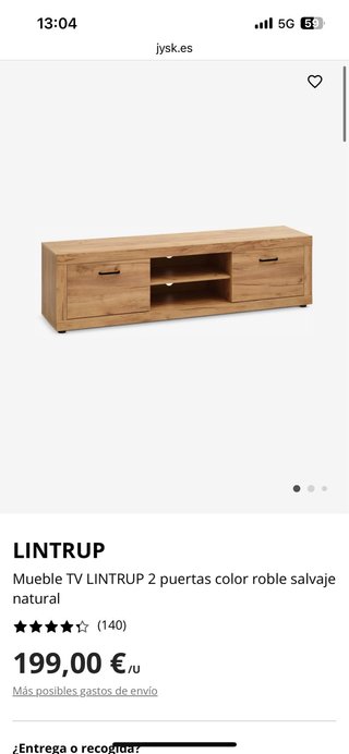 Mueble TV LINTRUP Jysk en su caja sinRoble Salvaje