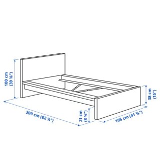 Cama individual de madera con cajones