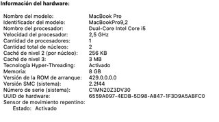MacBook Pro 13 Plata + Cargador Original