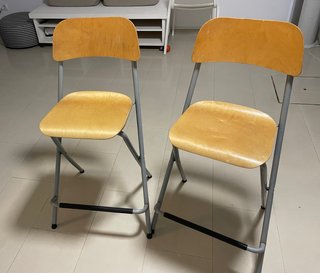 Taburetes plegables madera y metal