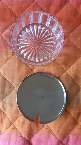 Formaggiera Vetro Coperchio Metallo