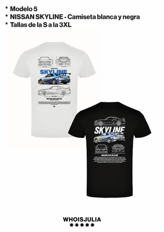 Camiseta Nissan Skyline Blanca o Negra