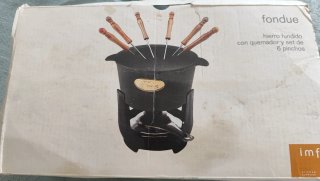 Olla Fondue Hierro Fundido con Quemador