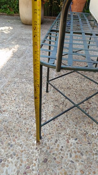 Banco de hierro forjado, con cojín