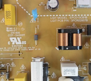 Placas LG TV, extraídas de TV con display roto