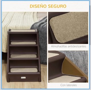 Escalera plegable para mascotas PawHut 4 peldaños
