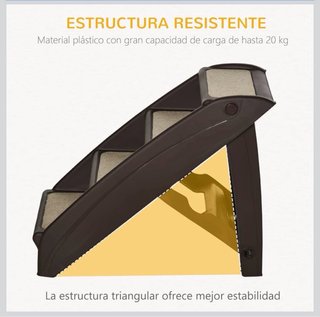 Escalera plegable para mascotas PawHut 4 peldaños